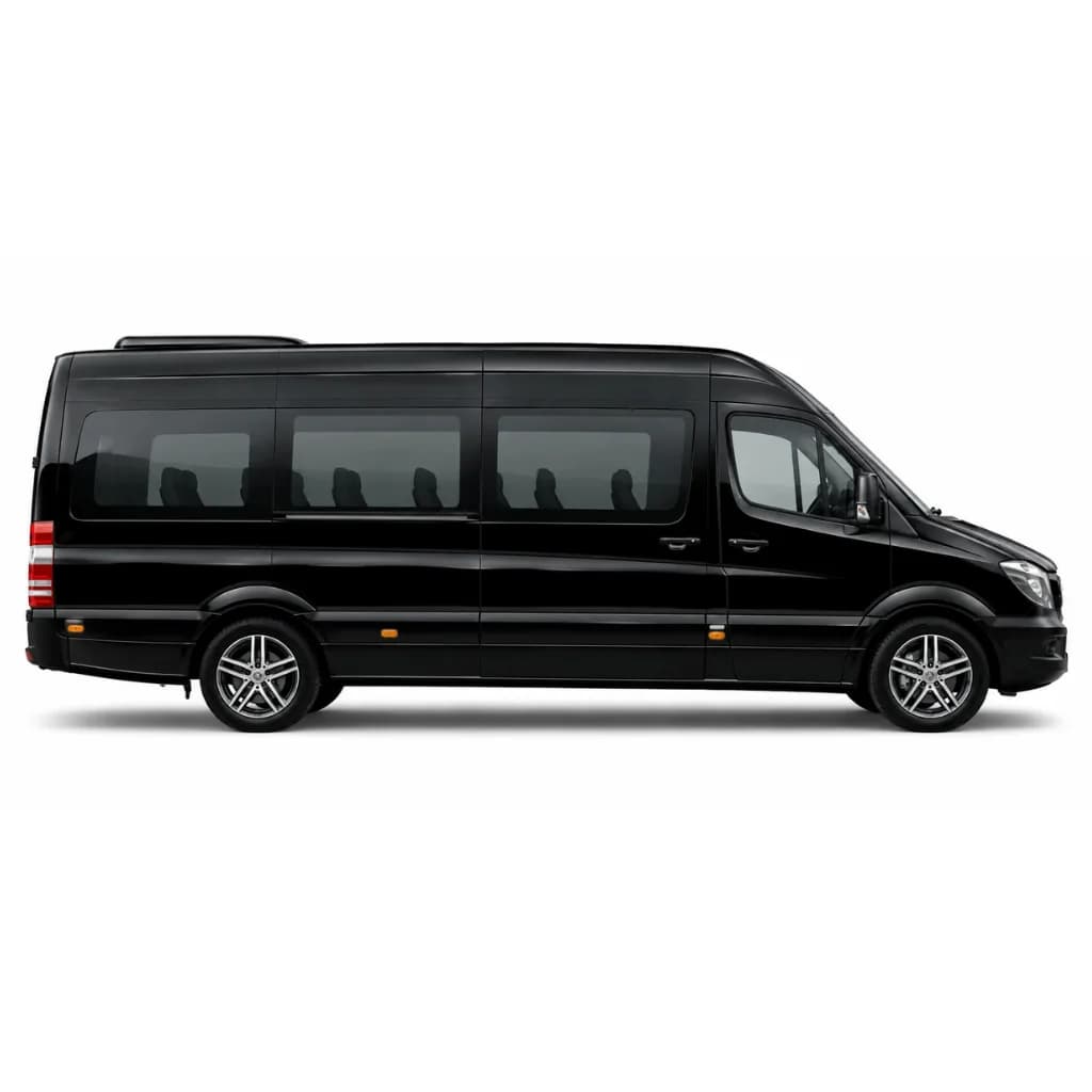 Black Minibus parked waiting for a VIP passenger